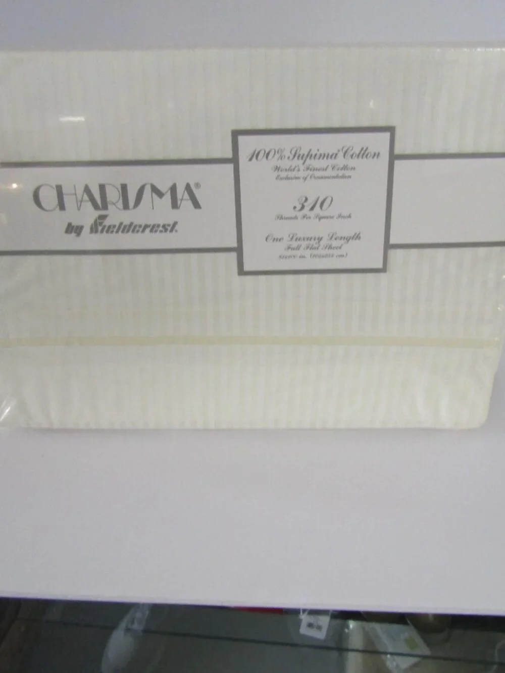 Fieldcrest Charisma Imperial Stripe Full Sheet Set 310TC Supima Cotton NIP VTG